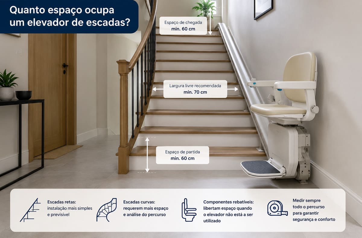 Espaço para um elevador de escadas