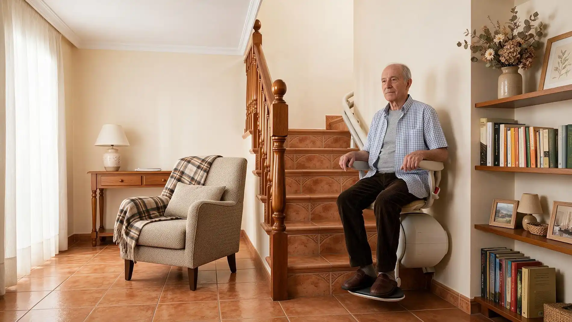 Cadeira elevatória com assento giratório