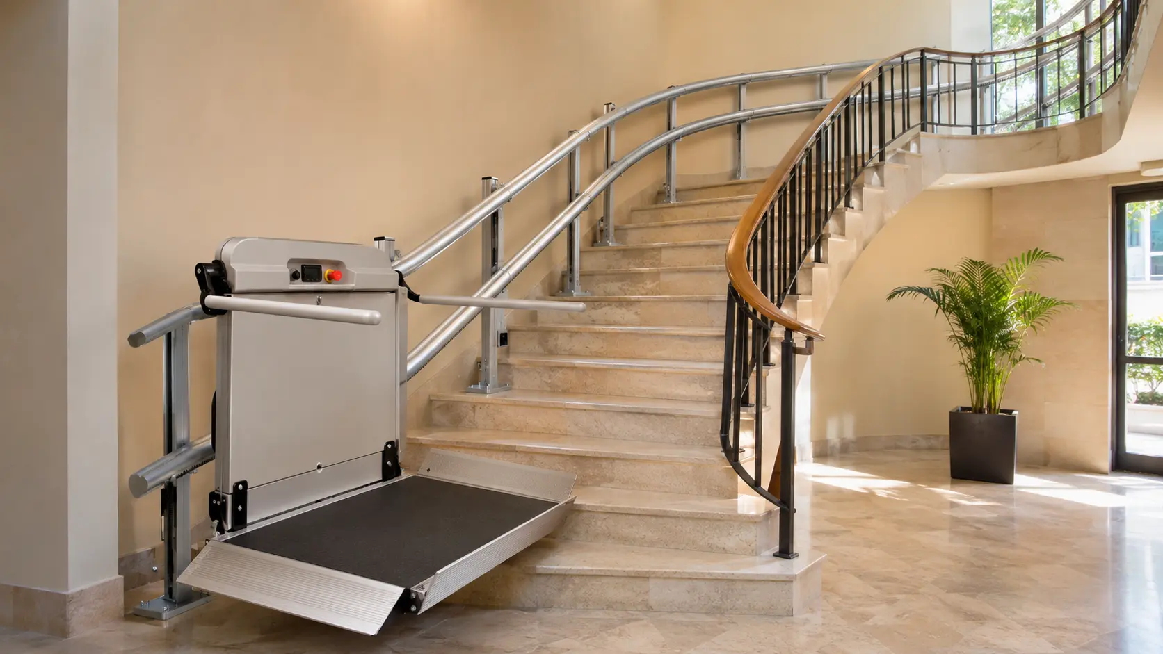 Plataforma elevatória escadas curvas
